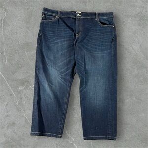 Flint And Tinder Jeans Mens 44x28 Blue Dark Wash Selvedge Athletic Tapered Fit